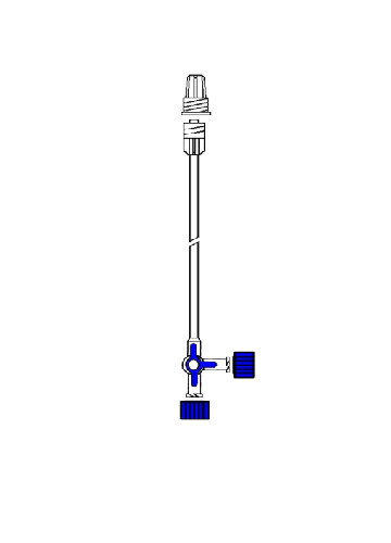 Llave 3 vías con alargadera 10 cm.