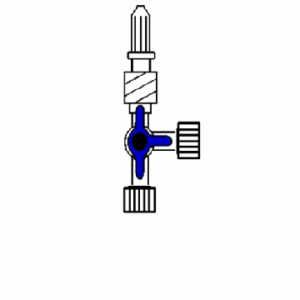 Llave de 3 vías azul