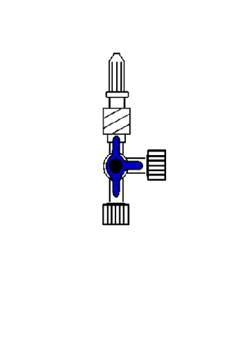 Llave de 3 vías azul